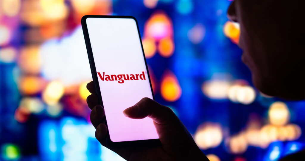 Vanguard logo on smartphone