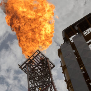 Fossil gas flaring