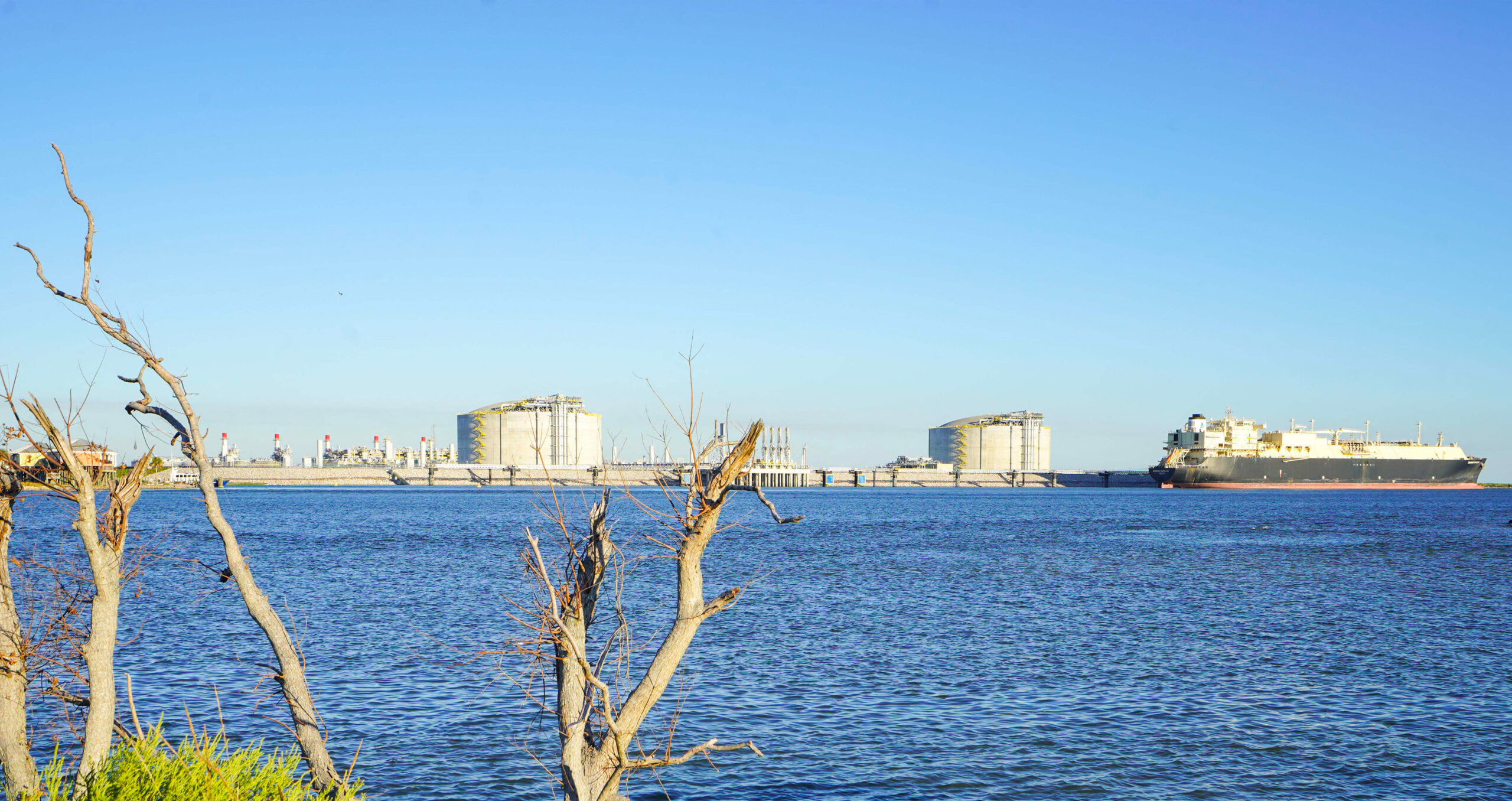 A liquefied natural gas facility in Louisiana, which is preparing for an expansion of the industry along the US Gulf Coast. Greenpeace says in 2022, LNG exports to the EU increased by 140 per cent. (Photo: François Picard/AFP via Getty Images) 