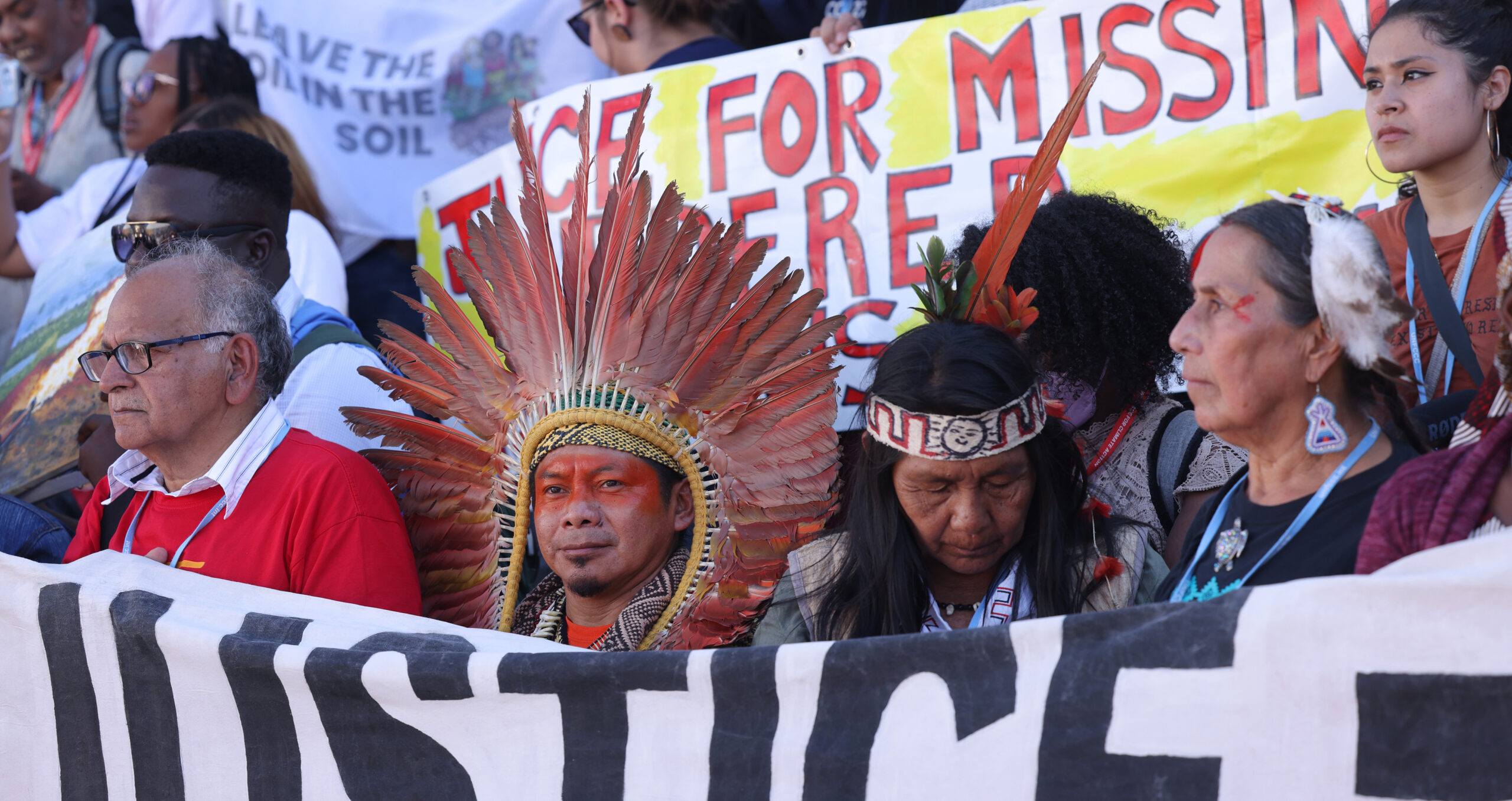 Protesters demonstrate over climate justice and other related issues during the 2022 UNFCCC COP27.  Civil court cases related to carbon offsets lodged by indigenous communities look likely to increase (Photo by Sean Gallup/Getty Images) 