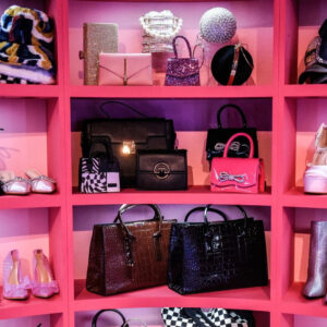 Handbags and shoes in fashion store