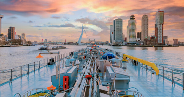 Tanker approaching Rotterdam port