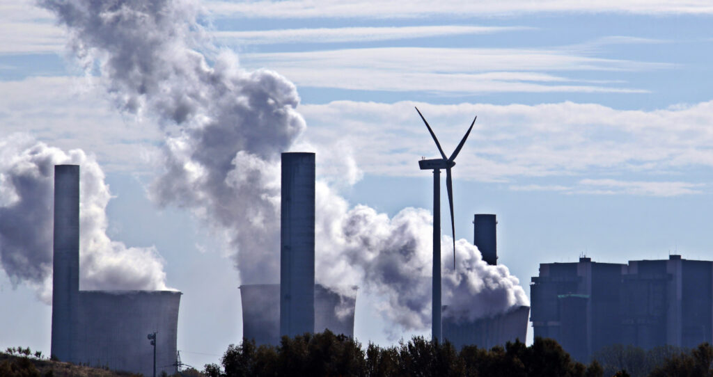 Air pollution and wind turbine