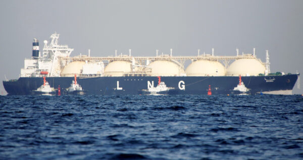 LNG tanker approaching Tokyo port