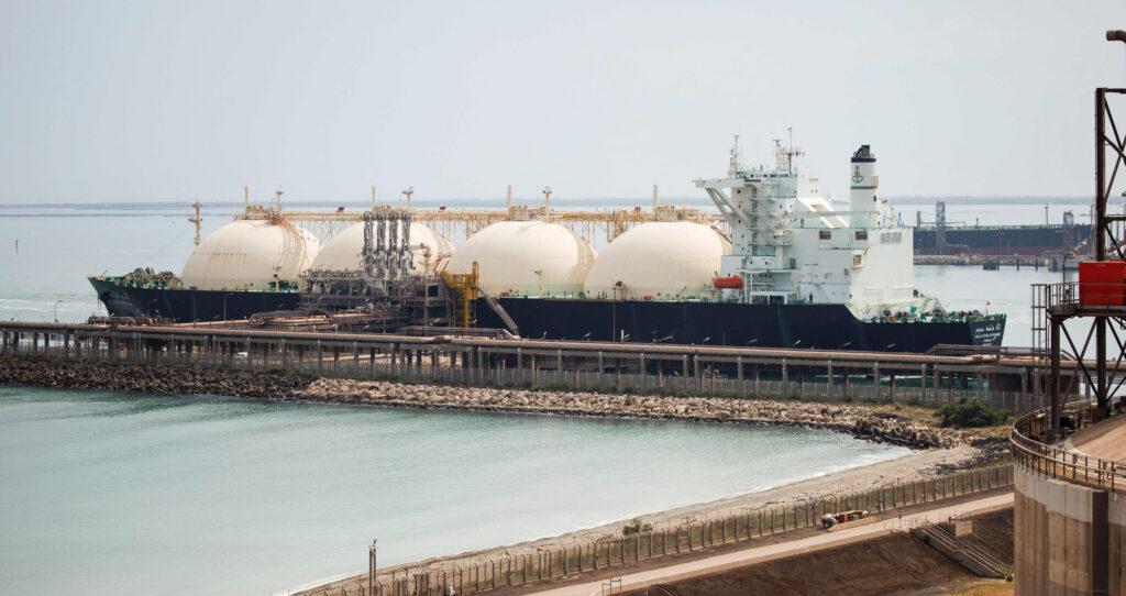 LNG tanker in port