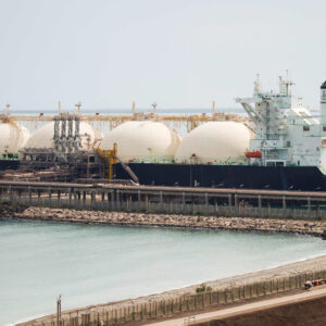 LNG tanker in port