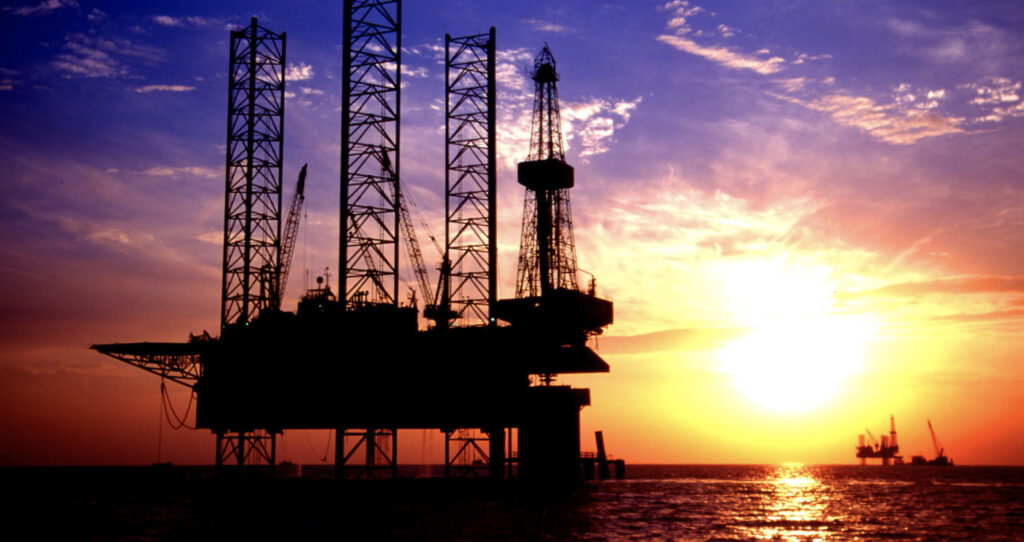 Oil exploration platform rig
