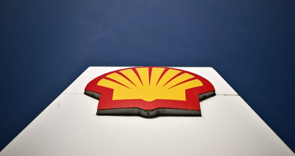 Shell logo outside UK petrol station