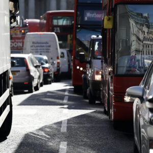 Traffic in London, air pollution