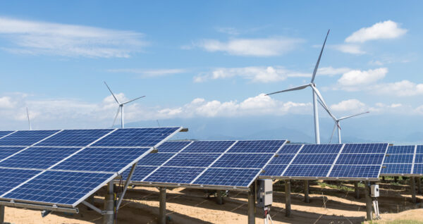 Renewable energy, wind turbines and solar panels