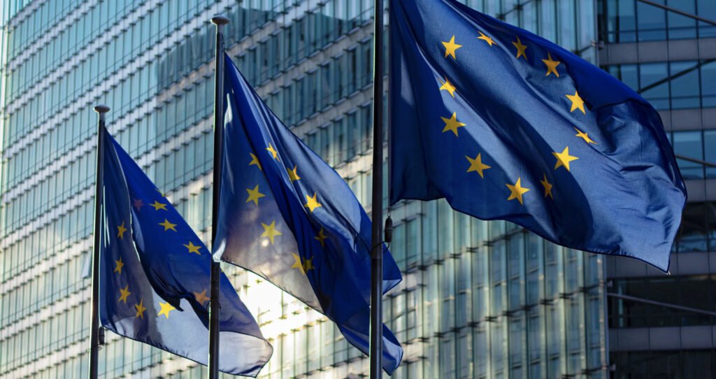 EU flags Brussels