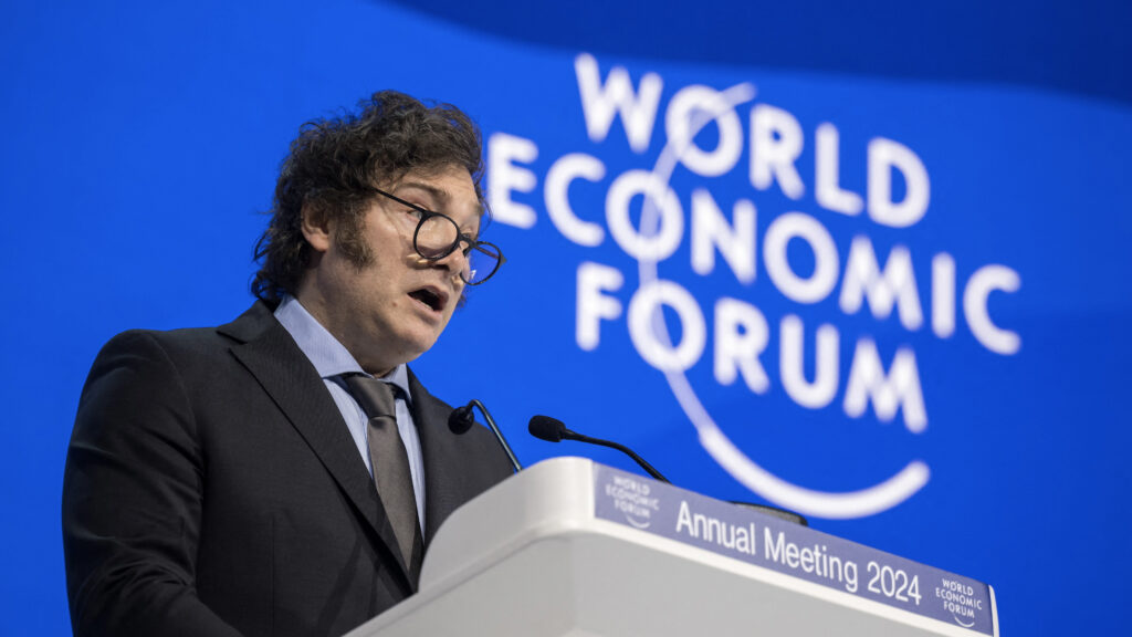 Javier Milei at WEF meeting in Davos 2024