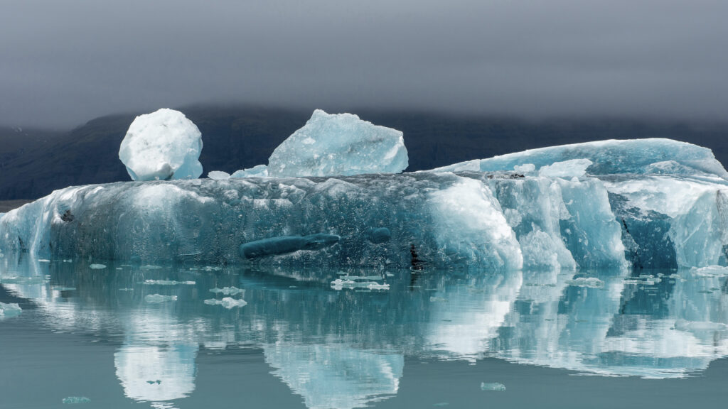 Melting icebergs as a result of climate change