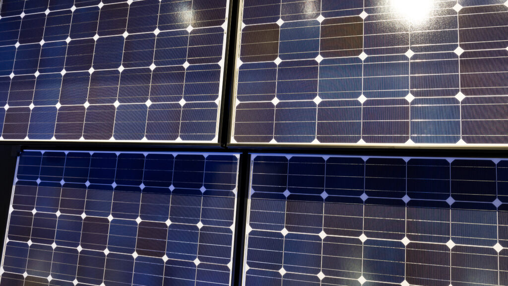 Close-up of solar panels