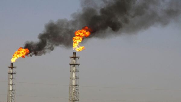 Gas flares from PetroChina oilfield