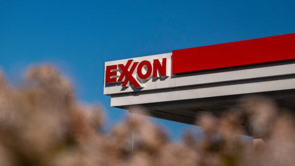 Signage at ExxonMobil petrol station