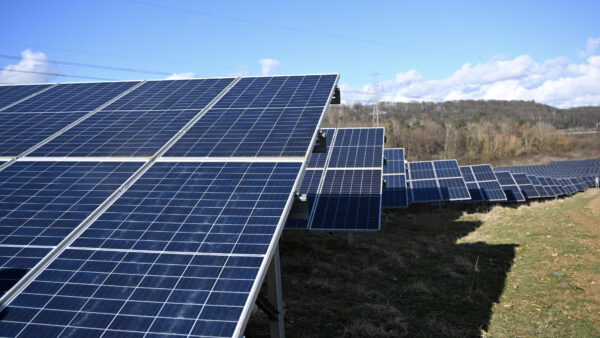 Solar panel farm in France