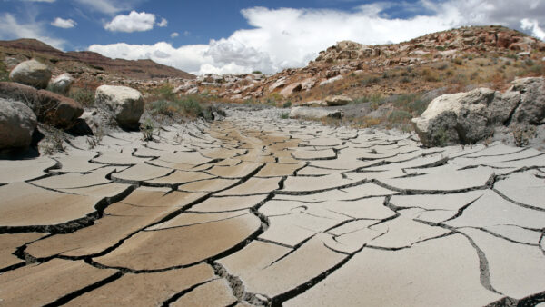 Drought, dry river in Arizona, US