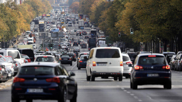 Traffic on a road in Berlin