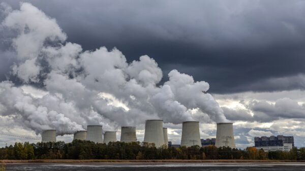 Cooling towers at a lignite coal-fired power plant in Germany