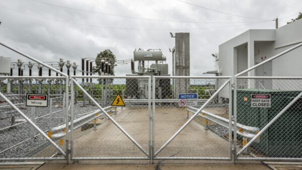 An electrical substation at the Krissana Wind Co. NKS wind farm in Thailand